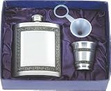 Pewter Satin Finish Flask Gift Set