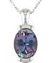 14K White Gold Alexandrite Oval Pendant