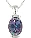 14K White Gold Alexandrite Oval Pendant