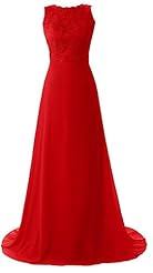 Sleeveless Backless Lace Chiffon Evening Dress/Bridesmaid Dress/Prom Dress/Party Dress 