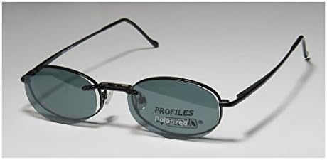 Prava 338 Mens/Womens Oval Full-rim Sunglass Lens Clip-Ons Flexible Hinges Eyeglasses/Eyeglass Frame (48-19-140, Black)