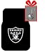 Set of 2 NFL Licensed Universal-Fit Molded Front Rubber Floor Mats and for limited time a bonus christmas helmet tree hang - Oakland Raiders