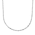 14k White Gold 1.35mm Singapore Chain Necklace, 18"