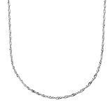 14k White Gold 1.35mm Singapore Chain Necklace, 20