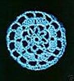 Aqua Floral Crocheted Hair Bun Cover- LARGE