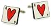 Handmade ceramic Ace of Hearts cufflinks