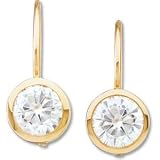 Stunning! 14k Yellow-gold 5mm (1 CT TW) Solitaire Lever Back Earrings