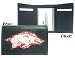 Arkansas Razorbacks Embroidered Leather Tri-Fold Wallet - College Athletics Sports Merchandise