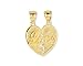 Solid 14k Yellow Gold Modern Love Split Heart Pendant