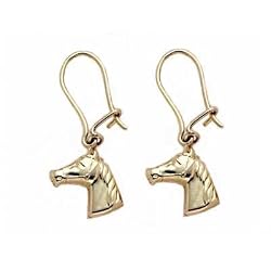 14K Gold Dangling Horse Head Jewelry