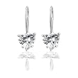 Sparkling Heart Loop Dangle Earrings