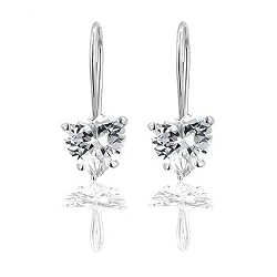 Sparkling Heart Loop Dangle Earrings