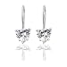 Sparkling Heart Loop Dangle Earrings
