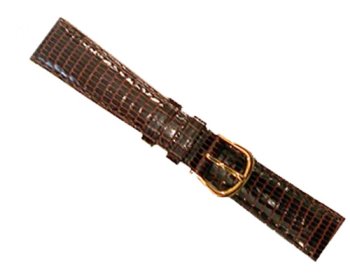 deBeer handcrafted in France  Gen Lizard Short band with a soft hypo allergenic nu buck lining  Brown  Size 16 MM