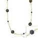 Vermeil (24k Gold over Sterling Silver) Genuine Freshwater Cultured round Black Green Coin Pearl leaf link Long Necklace 30