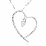 31T6FxuVf%2BL. SL160  10k White Gold Heart Diamond Pendant , 18