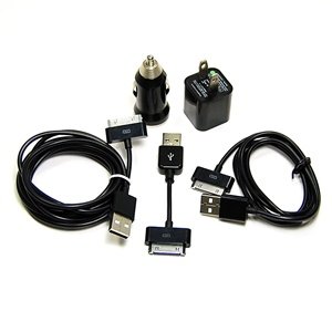 Cosmos ® Black Cable Set (3 Inch/3 Ft/6 Ft Feet) USB Charge and Sync Data Cable + USB Wall Adapter Charger + USB Car Charger for Ipod touch Iphone 4 4s 3 3Gs Enlarge USB + Cosmos Cable Tie