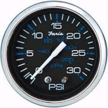 SportingGoods: FARIA CHESAPEAKE SS BLACK MARINE INSTRUMENTS WATER PRESSURE GAUGE KITStyle. 30 PSI
