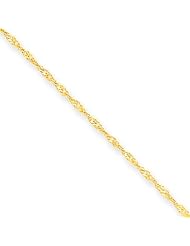 1.1mm, 10 Karat Yellow Gold, Singapore Chain - 24 inch