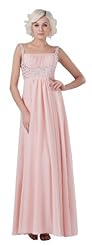 Chiffon Empire   Waistline Ruched Beaded  Dress