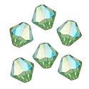 Swarovski Crystal Bicones 5301 4mm Peridot AB Beads (50