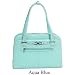 Mcklein USA Oak Grove Italian Leather Ladies' Fly-Through Checkpoint Friendly Briefcase (Aqua Blue) (96638)