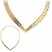 24K Gold over Silver Tri Color Gold V Fox Tail Necklace