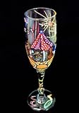 Beach Party Design - Hand Painted - Flute - 6 oz.