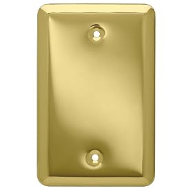 Liberty Hardware 126437 Stamped Round Single Blank Wall Plate, Polished Brass