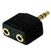 FPUK Headphone SPLITTER 3.5mm Jack to 3.5 mm Double Out GOLD