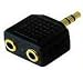 Electronics : FPUK Headphone SPLITTER 3.5mm Jack to 3.5 mm Double Out GOLD