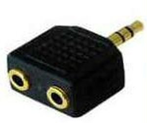 Wired--up Gold Plated 3.5mm Jack Splitter Adapter - Black