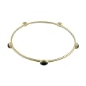 14K Gold-Over-Silver Textured Bangle Smokey Quartz