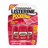 Listerine Pocket Paks Oral Care Strips, Cinnamon - 72 Strips/ Pack, 6 Packs