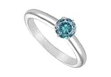 Blue Diamond Solitaire Ring : 14K White Gold 0.50 CT Diamond Blue Diamond Solitaire Ring : 14K White Gold 0.50 CT Diamond