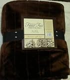 FAUX FUR BLANKET THROW - 50" X 60", BROWN