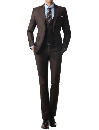 Doublju Mens Modern Slim Fit Suit