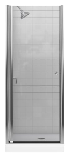 KOHLER K-702400-L-SH Fluence Frameless Pivot Shower Door, Bright Silver