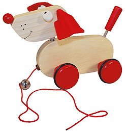 Childrens Toyshop  Toys : Pull Along Wooden Dog Toy