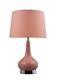 Mary-kate and Ashley Continuum Table Lamp.  Pink ceramic lamp with chrome accents.  Pink fabric shade.  W11 H18, 1 60 watt med bulb.