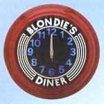Art Deco Clock Blondie's Diner-Retro Wall Clock-Personalized Clock