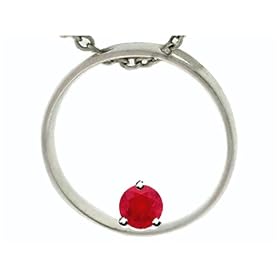 0.30 cts Circle Of Love Genuine Ruby Pendant - 14kt White or Yellow Gold by Ruby Birthstones