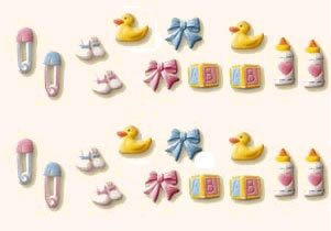 Baby Shower Cake Decorations - Baby Deluxe Assortment Edible Hard Sugar Decorations, 24... by Cakes
