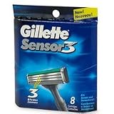 Gillette Sensor3 System replacement Cratridges, Pack of 8 Cartridges