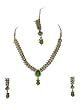 Kundan Fashion Jewelry Set Studded with Pear Green Stone Latest Bollywood Necklace