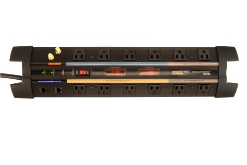 Monster MP PRO 2000 with Clean Power Stage 2, Dual Mode Plus Protection, and 12 Color-Coded Outlets Pro 2000 Floor Standing Power Center