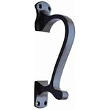 A29 Door Pull, Cast Iron, Black Powder Coat Finish, Handmade, 1-Pack