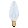 Bulbrite 15F10WH 15W Fiesta Style Chandelier Bulb, Candelabra Base, White