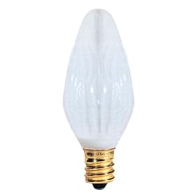 Bulbrite 15F10WH 15W Fiesta Style Chandelier Bulb, Candelabra Base, White