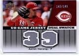 2009 Upper Deck UD Game Jersey Dual #JG-AH Aaron Harang - Cincinnati Reds (Piece of Authentic Game Used Jersey - Serial #'d to 149) (Baseball Cards)